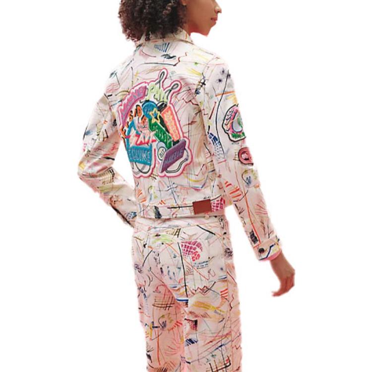 Lookbook (Women) HERMES SS23  Graffiti Embroidered Denim Jacket Beige H3E0233D5Z136