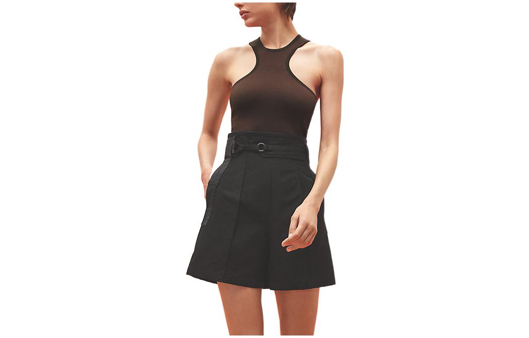 (Women) HERMES SS23  High-Waisted Casual Plain Black Shorts. H3E0407DP02