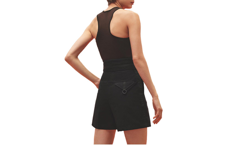 Lookbook (Women) HERMES SS23  High-Waisted Casual Plain Black Shorts. H3E0407DP02