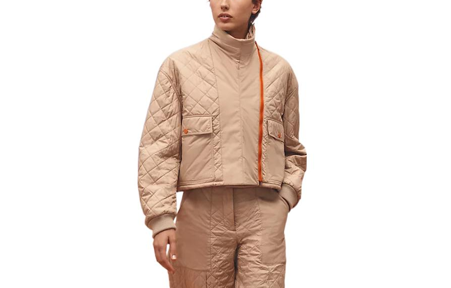 (Women) HERMES SS23  High Neck Beige Loose-Fit Long Sleeve Jacket H3E0208D60O