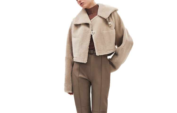 (Women) HERMES SS23  Khaki Leather Jacket with Pocket Detail. H3H1204D5F836