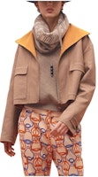(Women) HERMES SS23 Khaki Short Jacket with Zippered Pockets. H3E0207DC32 (Women) HERMES SS23 Khaki Short Jacket with Zippered Pockets. H3E0207DC32