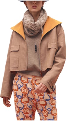 (Women) HERMES SS23 Khaki Short Jacket with Zippered Pockets. H3E0207DC32 Order (Women) HERMES SS23 Khaki Short Jacket with Zippered Pockets. H3E0207DC32