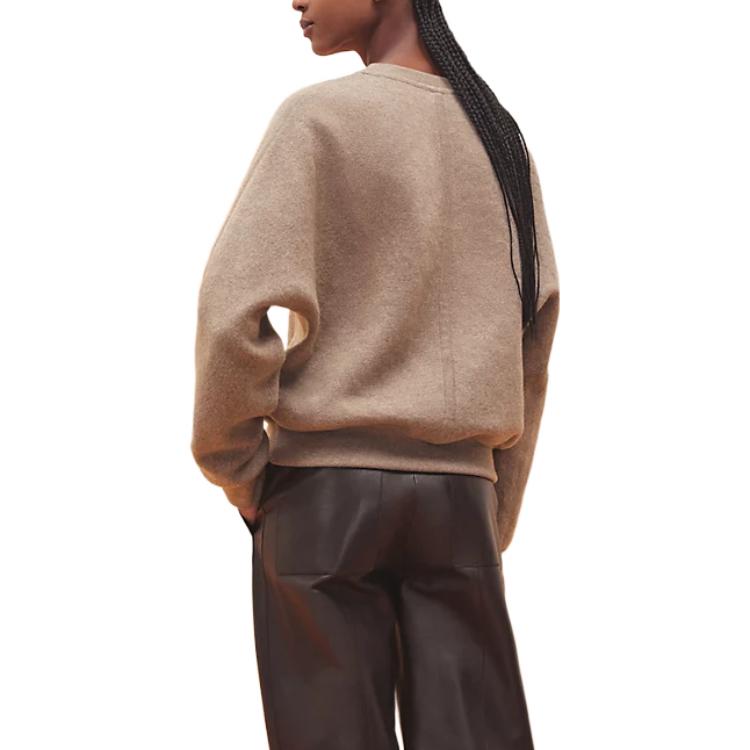 Shop (W) 에르메스 SS23 린넨 베이지 솔리드 컬러 크루넥 긴팔 스웻셔츠 H3E2608D55K