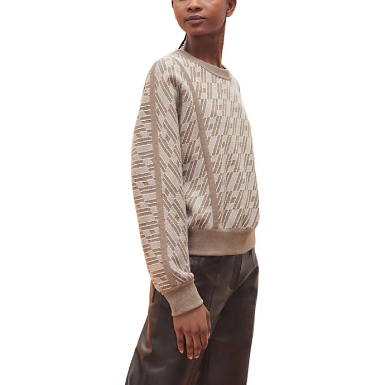 Purchase (W) 에르메스 SS23 린넨 베이지 솔리드 컬러 크루넥 긴팔 스웻셔츠 H3E2608D55K