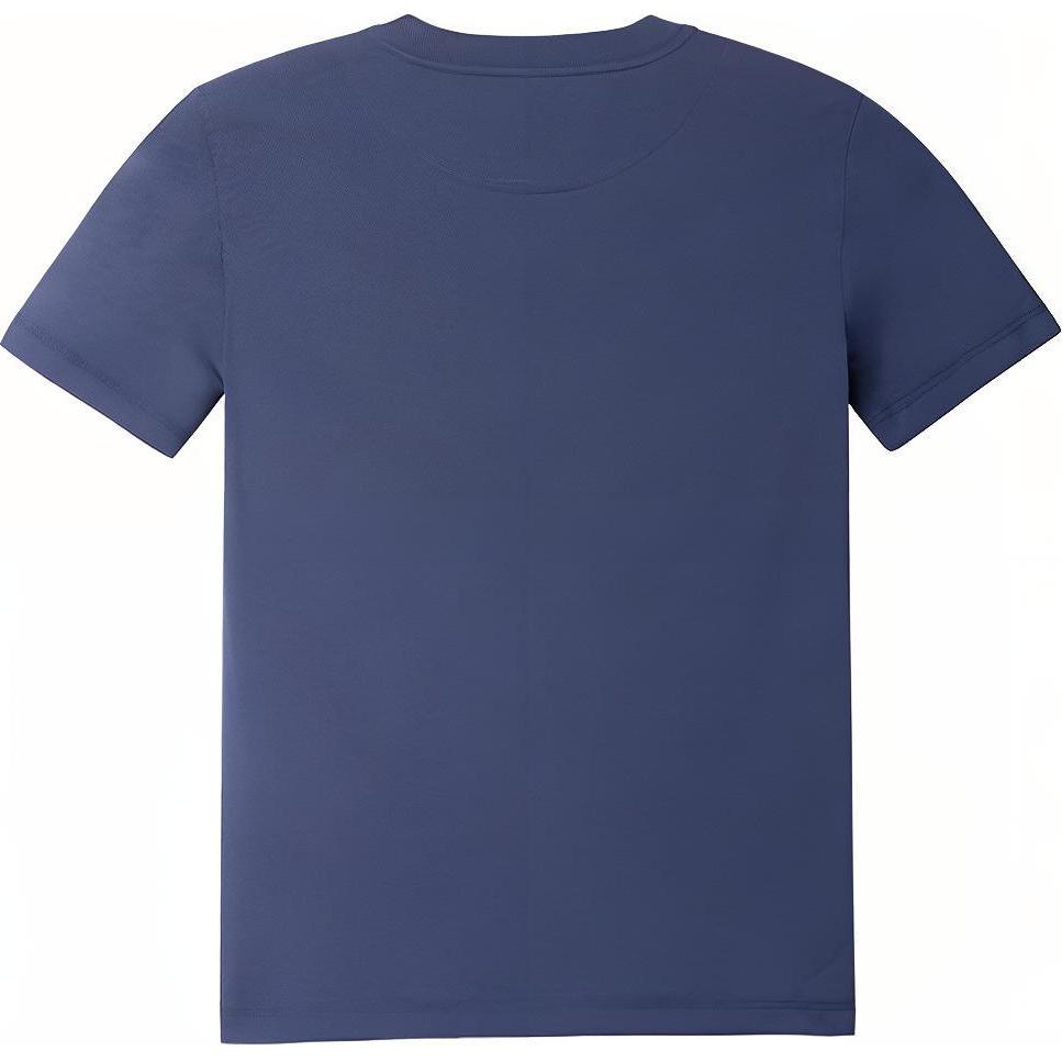 Lookbook (W) Camiseta Azul Marino de Manga Corta HERMES SS23 con Logo Estampado. H3E4625DLI1