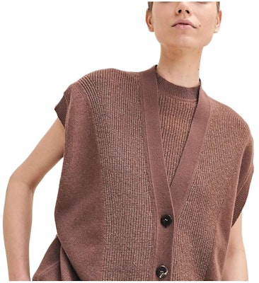 (W) エルメス SS23 ルーズフィット 半袖 ニット カーディガン - ブラウン H3H2706D1CM34 Lookbook (W) エルメス SS23 ルーズフィット 半袖 ニット カーディガン - ブラウン H3H2706D1CM34