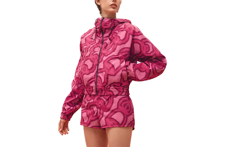 Order (W) HERMES SS23 Jaket Hoodie Lengan Panjang Pola Pink dengan Resleting. H3E0254DWOX