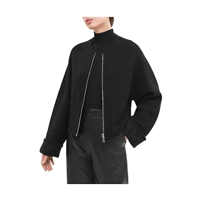 (Women) HERMES SS23 Reversible Jacquard Long Sleeve Jacket Black H3H2200D202
