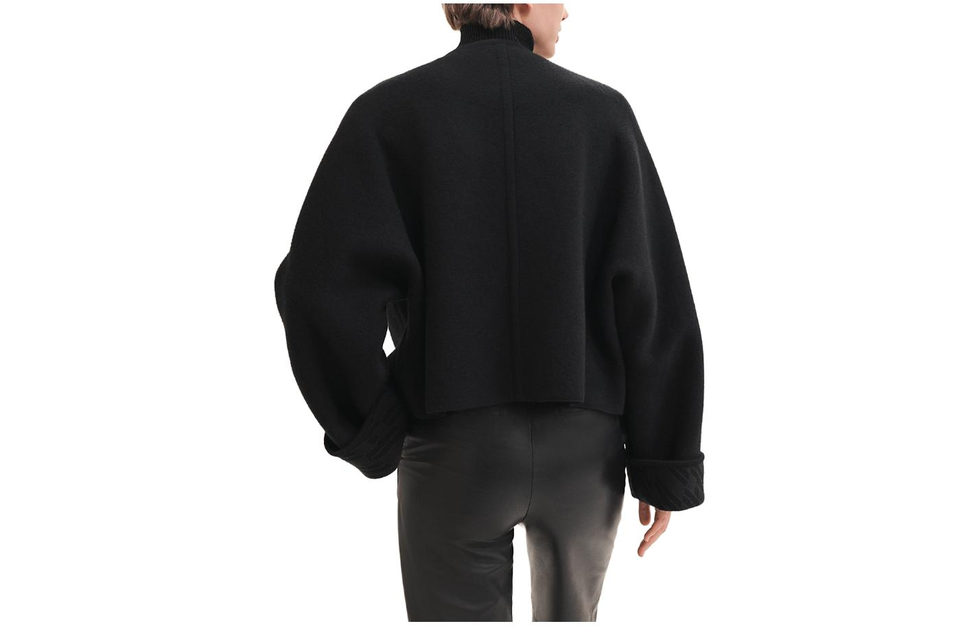 Lookbook (Women) HERMES SS23  Reversible Jacquard Long Sleeve Jacket Black H3H2200D202