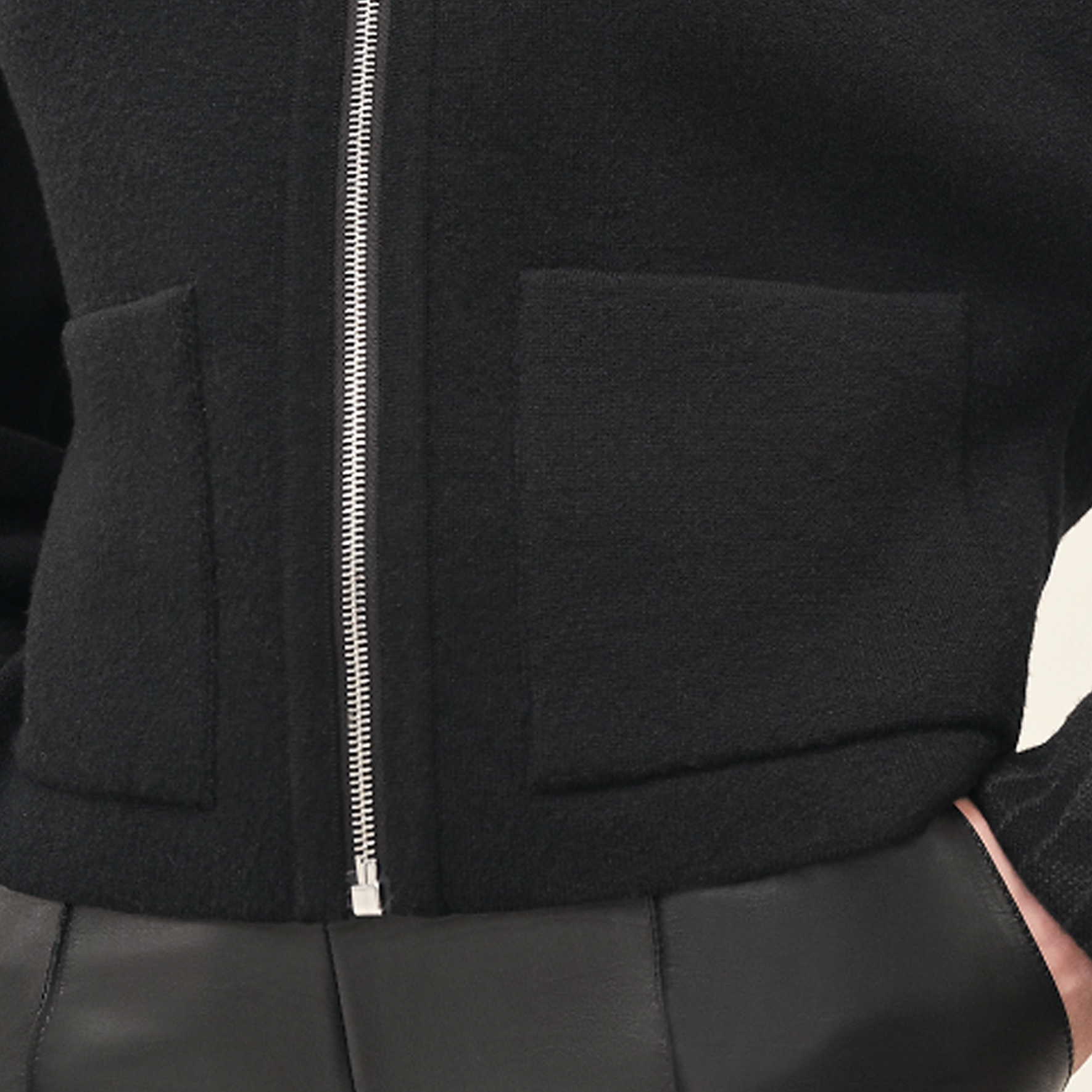 Cheap (Women) HERMES SS23  Reversible Jacquard Long Sleeve Jacket Black H3H2200D202