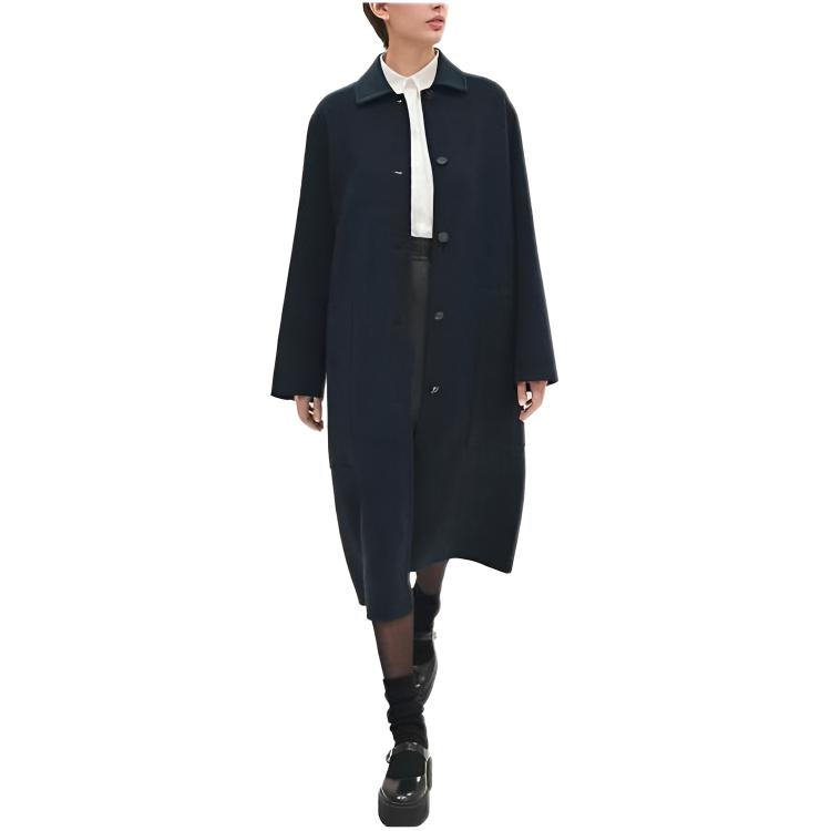 (Women) HERMES SS23  Stylish Comfortable Loose Fluffy Coat - Blue H3H0129DB5H34