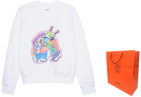 Shop (Women) HERMES SS23 White Embroidered Logo Pullover Sweatshirt. H3E4626DA90