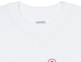 Cheap (Women) HERMES SS23 White Embroidered Logo Pullover Sweatshirt. H3E4626DA90