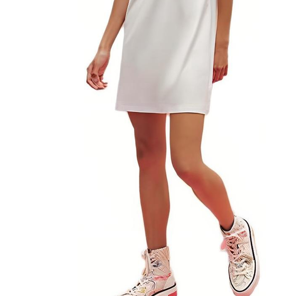 Purchase (W) 愛馬仕 2023春夏 白色圖案印花直筒短袖洋裝 H3E4507DH90