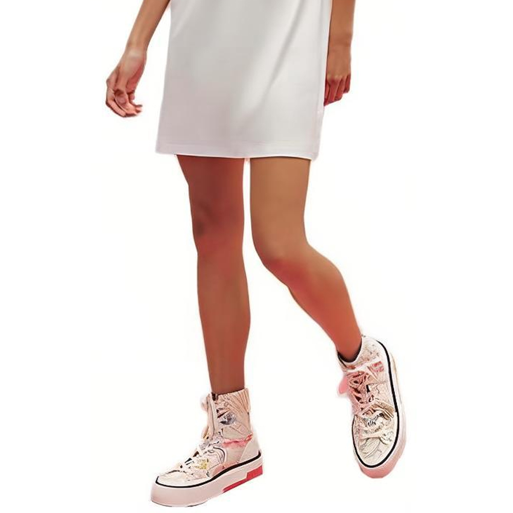 Sizing (W) 愛馬仕 2023春夏 白色圖案印花直筒短袖洋裝 H3E4507DH90