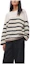 Order (Women) HERMES SS23 White Striped Knit Loose Fit Crewneck Sweater H3E2624D2A3