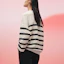 Lookbook (Women) HERMES SS23 White Striped Knit Loose Fit Crewneck Sweater H3E2624D2A3