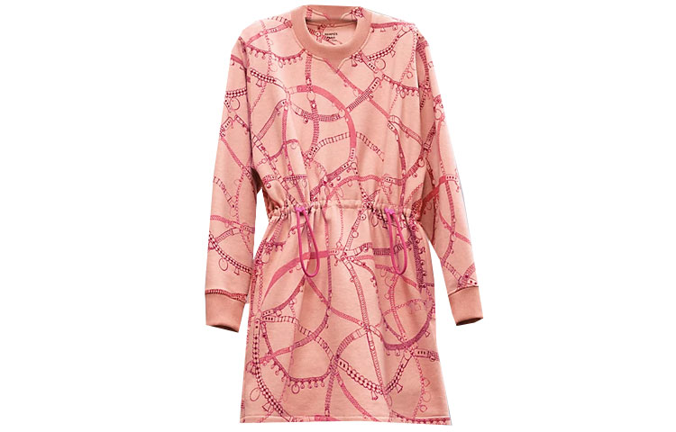 Order (Women) HERMES SS23 Chain Print Long Sleeve Sweatshirt Dress Quartz Pink Women. H2H4505DK3Y