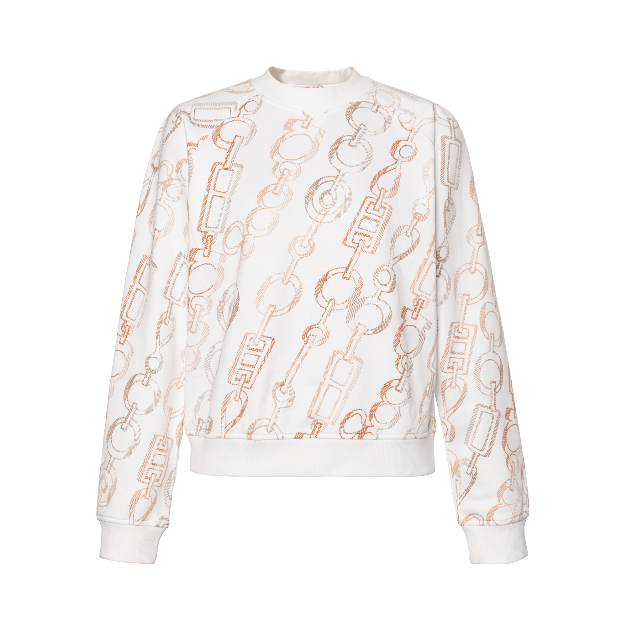 (Women) Hermes SS23 Chain Print Sweatshirt Women’s White H3H4625DE90