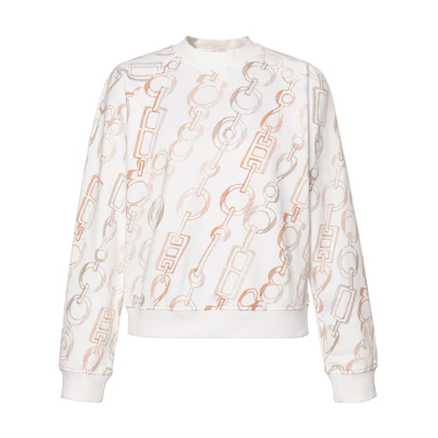 (Women) Hermes SS23 Chain Print Sweatshirt Women’s White H3H4625DE90