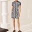 Lookbook (Women) HERMES SS23 Graphic Print Zip Short Sleeve Dress Women Black H1E4505DC02
