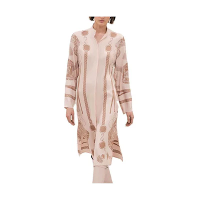 (Women) HERMES SS23 Multicolor Graphic Print Long Sleeve Button-Up Dress Women. H3H0509D21E