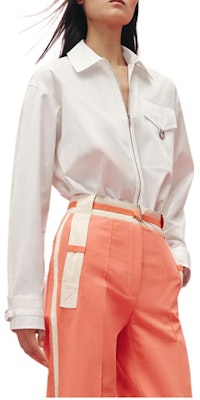 (W) HERMES SS23 Kemeja Lengan Panjang Zip Leher Wanita - Putih H3E0616DX90 Order (W) HERMES SS23 Kemeja Lengan Panjang Zip Leher Wanita - Putih H3E0616DX90