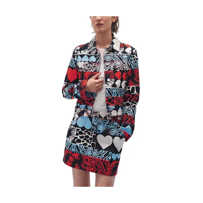 (Women) HERMES SS23 Pattern Print Denim Jacket Multicolor H3E0251D119
