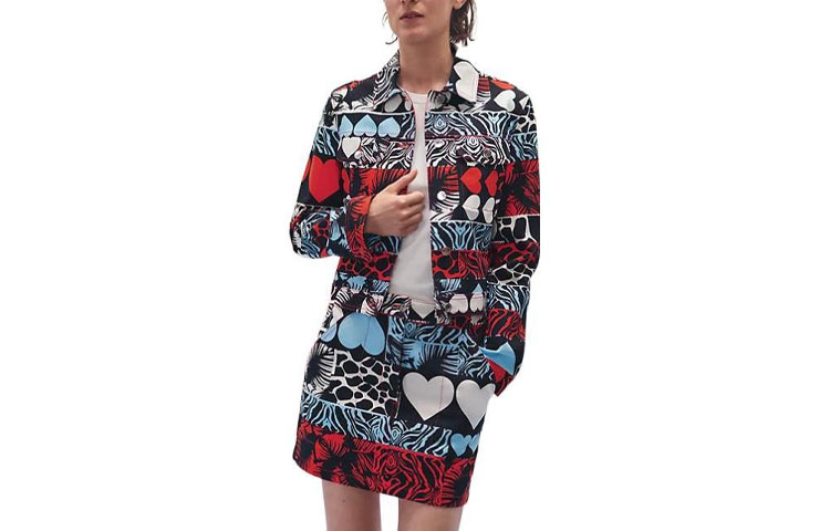 Order (Women) HERMES SS23 Pattern Print Denim Jacket Multicolor H3E0251D119