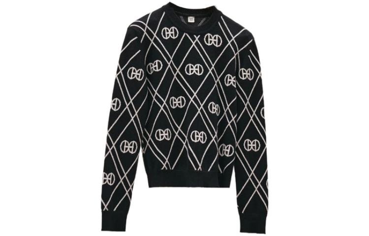 Shop (Women) HERMES SS23 Patterned Jacquard Crewneck Long Sleeve Sweater Women. H2E2632DT02