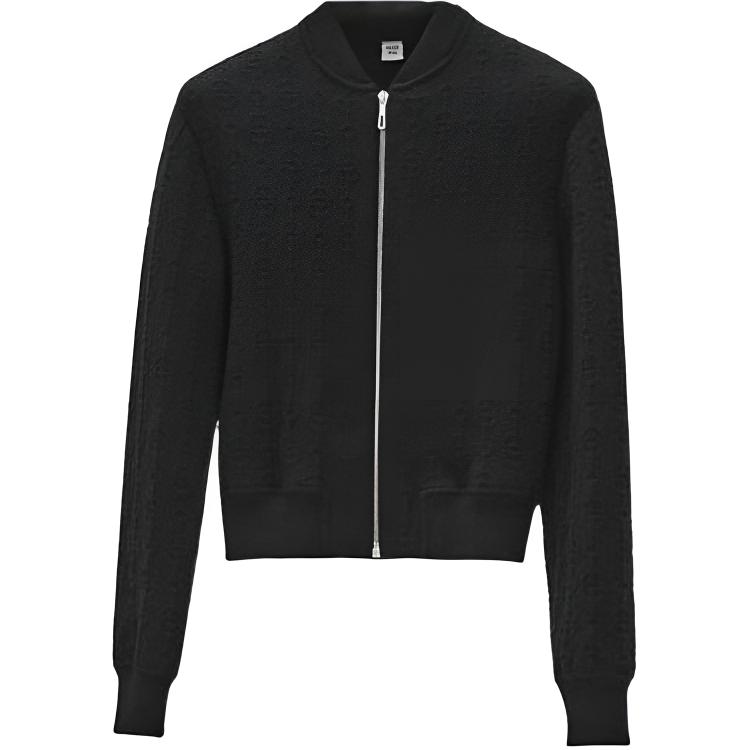 (Women) HERMES SS23 Patterned Jacquard Zip Jacket Women’s Black H2E2201D302