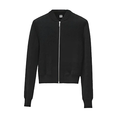 (Women) HERMES SS23 Patterned Jacquard Zip Jacket Women’s Black H2E2201D302