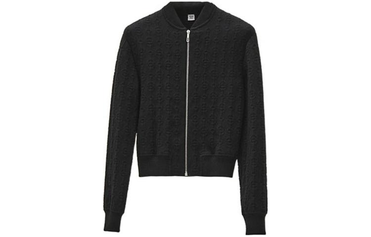 Order (W) Jaket Zip Jacquard Motif HERMES SS23 Wanita Hitam H2E2201D302