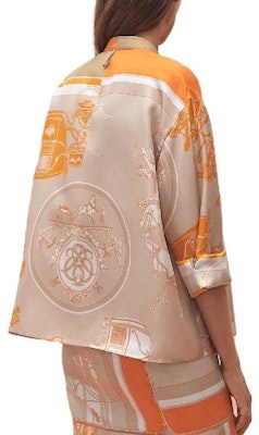 (W) HERMES SS23 Baju Sutera Lengan Panjang Corak Bookmark Beige Wanita. H3E0607D7W4 Lookbook (W) HERMES SS23 Baju Sutera Lengan Panjang Corak Bookmark Beige Wanita. H3E0607D7W4