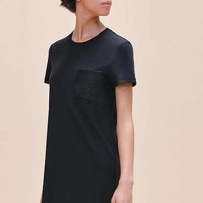 (Women) HERMES SS24 Black Blue Short Sleeve Pocket Casual Mini Dress. H4E4515DA5H Purchase (Women) HERMES SS24 Black Blue Short Sleeve Pocket Casual Mini Dress. H4E4515DA5H