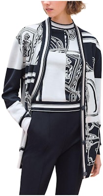 (W) エルメス SS24 ブラックカラーブロック Vネック ニットカーディガン. H4E2727D65H Order (W) エルメス SS24 ブラックカラーブロック Vネック ニットカーディガン. H4E2727D65H