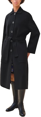 (Women) HERMES SS24 Black Solid Single-Breasted Mid-Length Coat H4H0100DA02 Order (Women) HERMES SS24 Black Solid Single-Breasted Mid-Length Coat H4H0100DA02