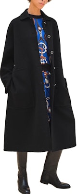 (Women) HERMES SS24 Black Solid Single-Breasted Mid-Length Coat H4H0100DA02 Lookbook (Women) HERMES SS24 Black Solid Single-Breasted Mid-Length Coat H4H0100DA02