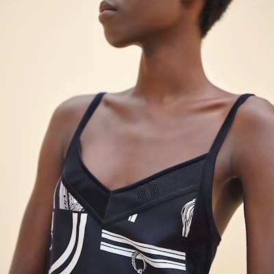 (W) HERMES 2024幾何V領黑色短吊帶連衣裙 H4E2822DQ5H38 Purchase (W) HERMES 2024幾何V領黑色短吊帶連衣裙 H4E2822DQ5H38