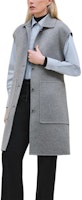 (Women) HERMES SS24 Grey Sleeveless Mid-Length Coat with Single-Breasted Design. H4H0101DA2C (Women) HERMES SS24 Grey Sleeveless Mid-Length Coat with Single-Breasted Design. H4H0101DA2C