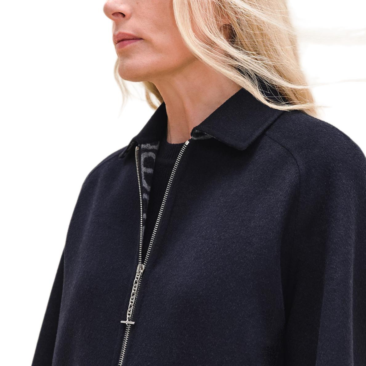 Purchase (Women) HERMES SS24  Solid Color Reversible Zipper Jacket - Blue H4E0191D9H5