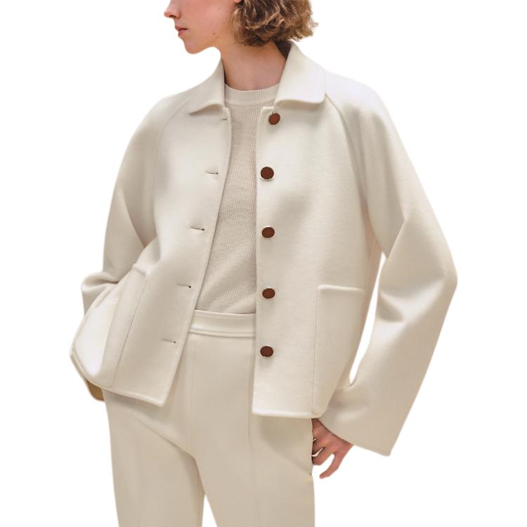 Order (Women) HERMES SS24  Solid Color White Long Sleeve Blazer Jacket. H4H0102DAA3
