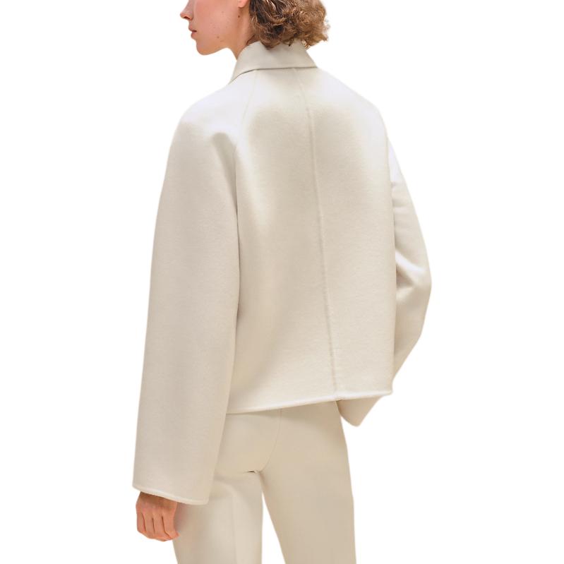 Lookbook (Women) HERMES SS24  Solid Color White Long Sleeve Blazer Jacket. H4H0102DAA3