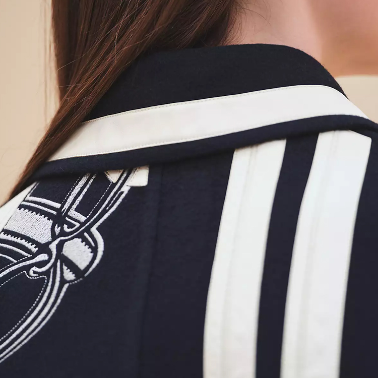 Details for (Women) HERMES SS24  Striped Colorblock Zip-Up Jacket Black Blue H4E0179DB5H