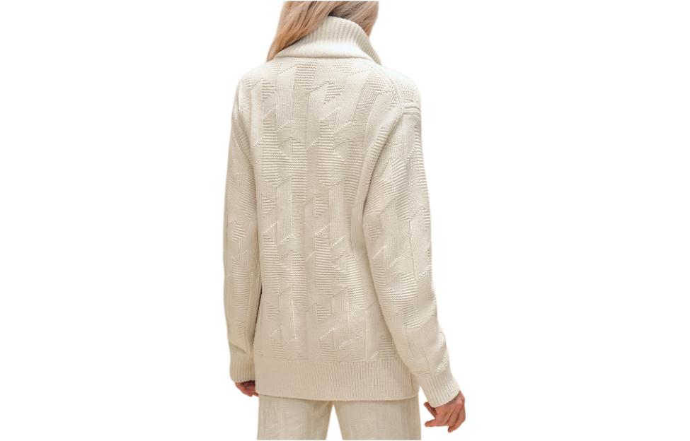 (Women) HERMES SS24  White High-Neck Knit Sweater with Jacquard Solid Pattern. H4E2226D3A3 圖 3