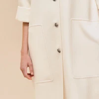 Sizing (W) HERMES SS24 白色純色長袖中長款大衣 H4E0176DCA3