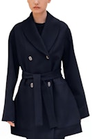 (Women) HERMES SS24 Double-Breasted Belted Navy Blue Long Sleeve Coat for Women. H4E0192D9H5 (Women) HERMES SS24 Double-Breasted Belted Navy Blue Long Sleeve Coat for Women. H4E0192D9H5