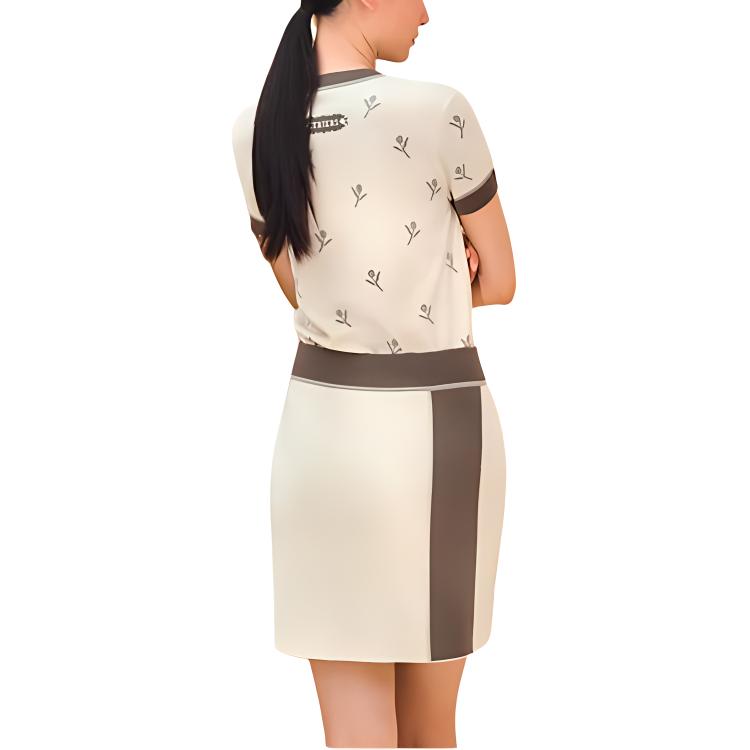 Lookbook (Women) HERMES SS24 Embroidered Ribbed Trim Casual Skirt Beige Fashion H4E2323D51P36