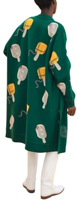 (W) HERMES SS24 Cárdigan Largo Mujer con Patrón y Cuello en V - Verde Peluche H4E2725DBEK Shop (W) HERMES SS24 Cárdigan Largo Mujer con Patrón y Cuello en V - Verde Peluche H4E2725DBEK